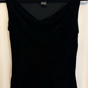 ECI Black Velvet Cowl Neck Sleeveless Top